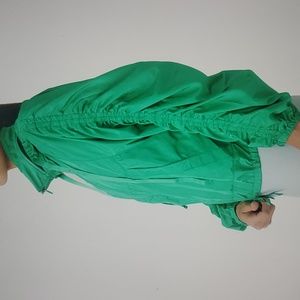 FP Movement by Free People Green Drawstring Ruched Sleeve Jacket